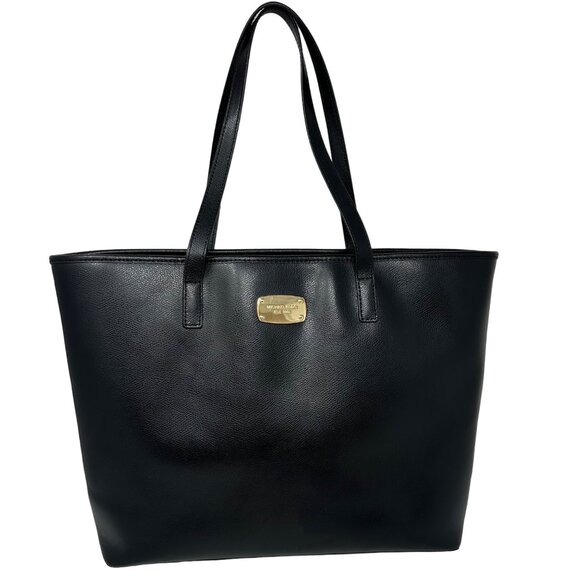 Michael Kors Jet Set Tote Bag in Black Leather Laptop Large Shoulder Bag